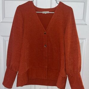 Madewell orange button up sweater/shirt